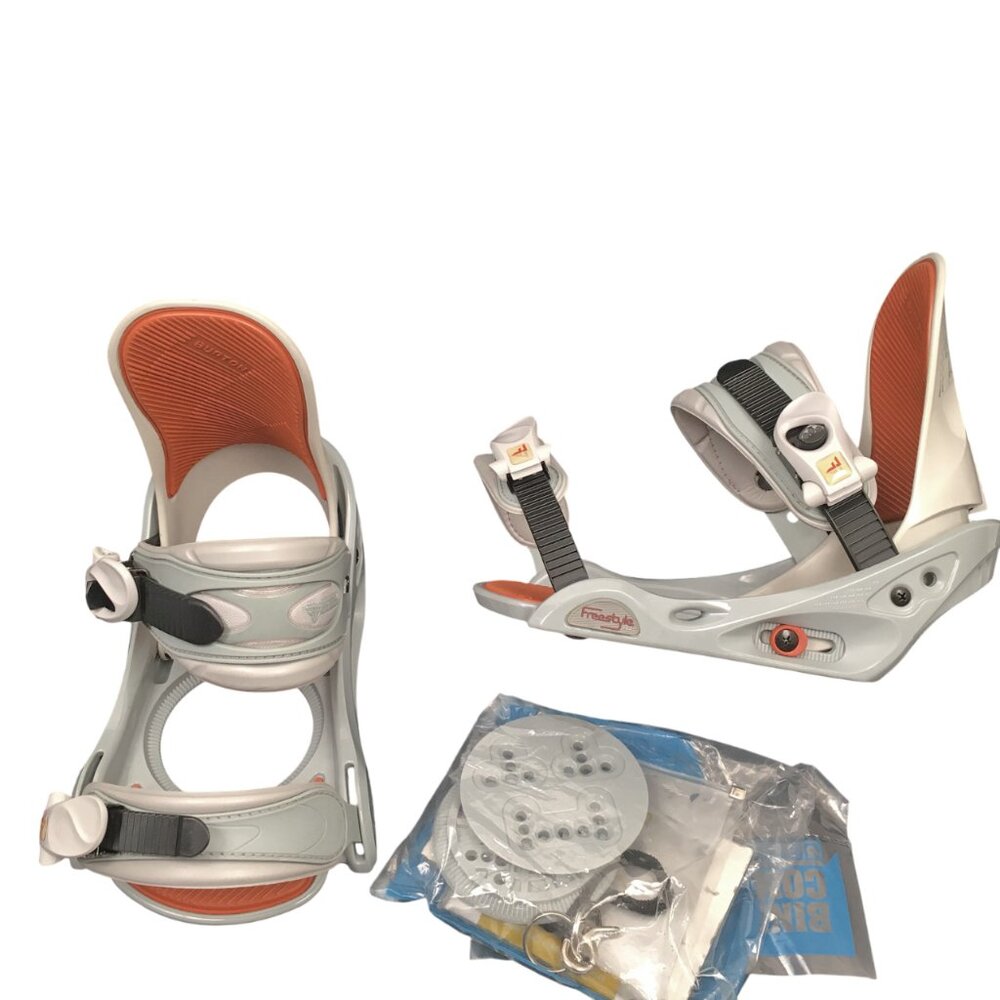 NEW Burton Freestyle Mens Snowboard Bindings! Medium  Gray With Discs & Hardware